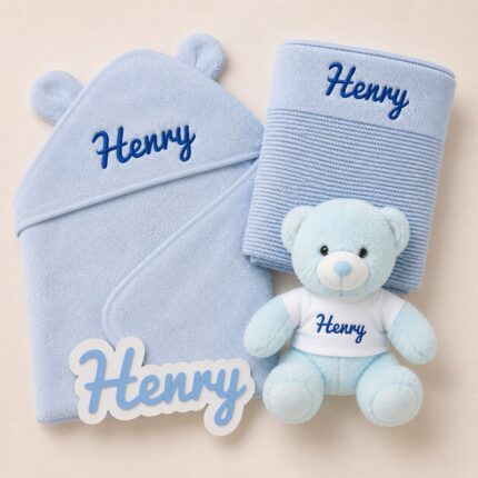 Blue - Personalised Baby Signature Baby Gift Set - 1