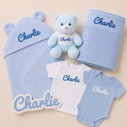 Luxury Personalised Baby Gift Set - Blue - 1